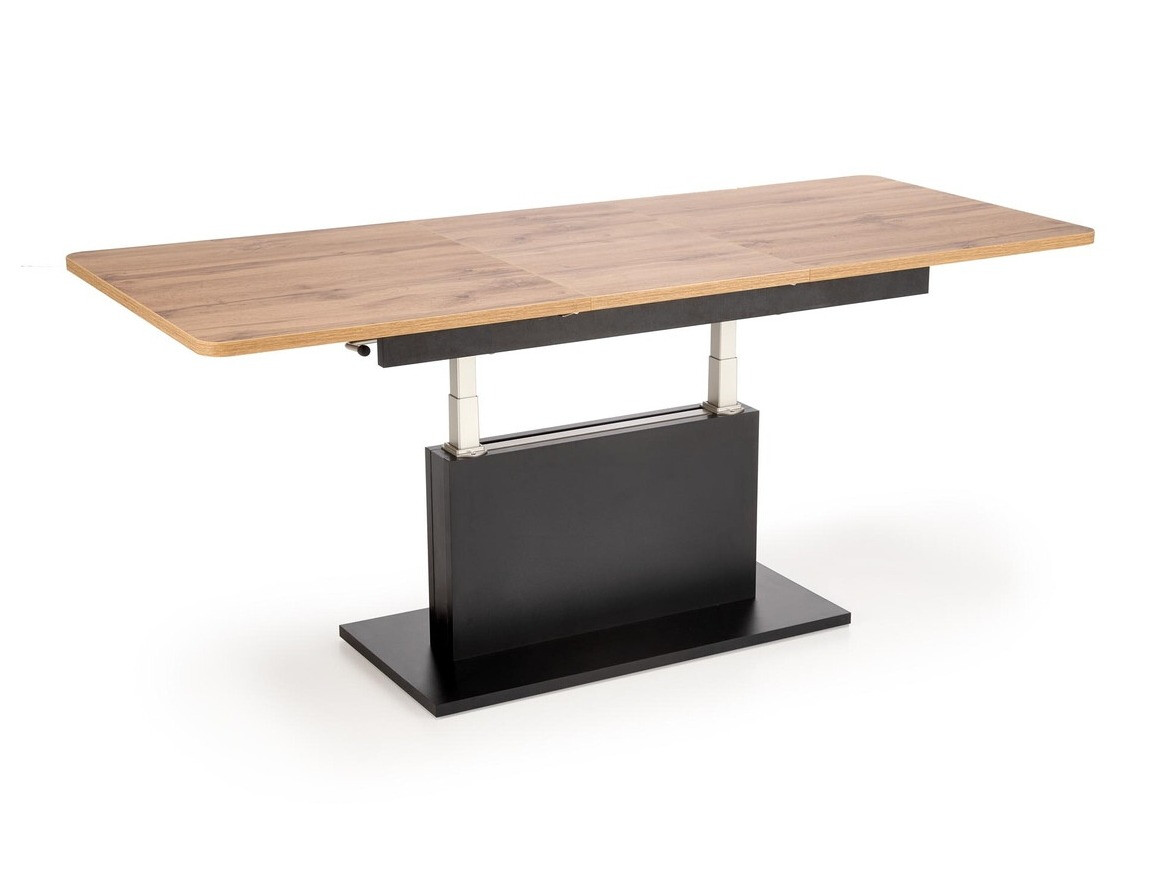 Kihajtható dohányzóasztal Houston 1253 (Wotan tölgy + Fekete)