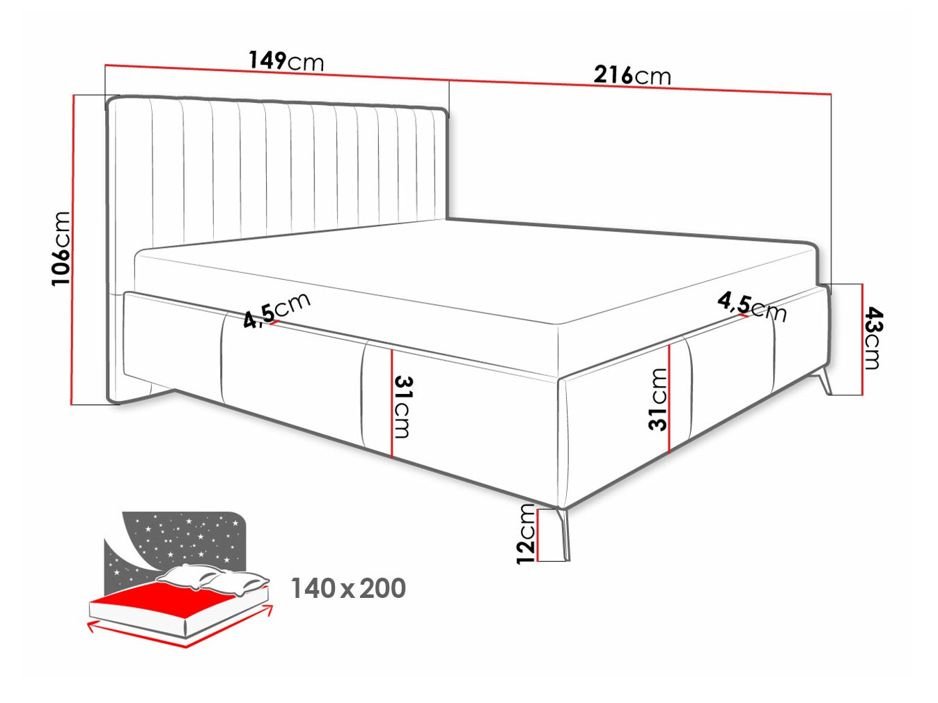Ágy ComfiDream 173 (Fresh 01)