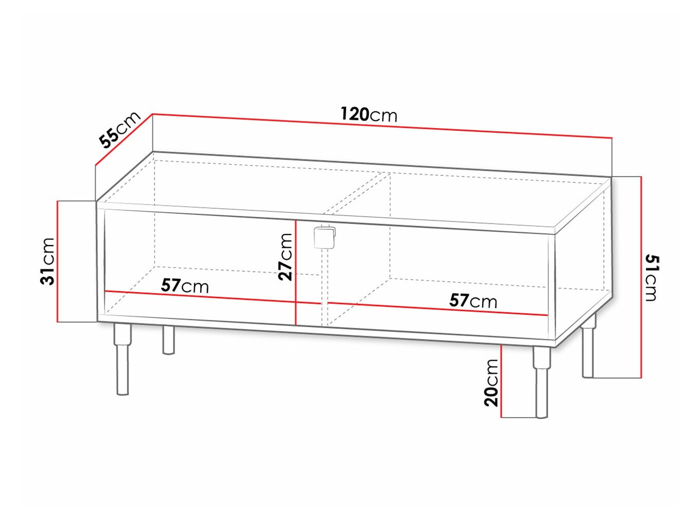 Dohányzóasztal Merced 122 (Fehér + Aranysárga)