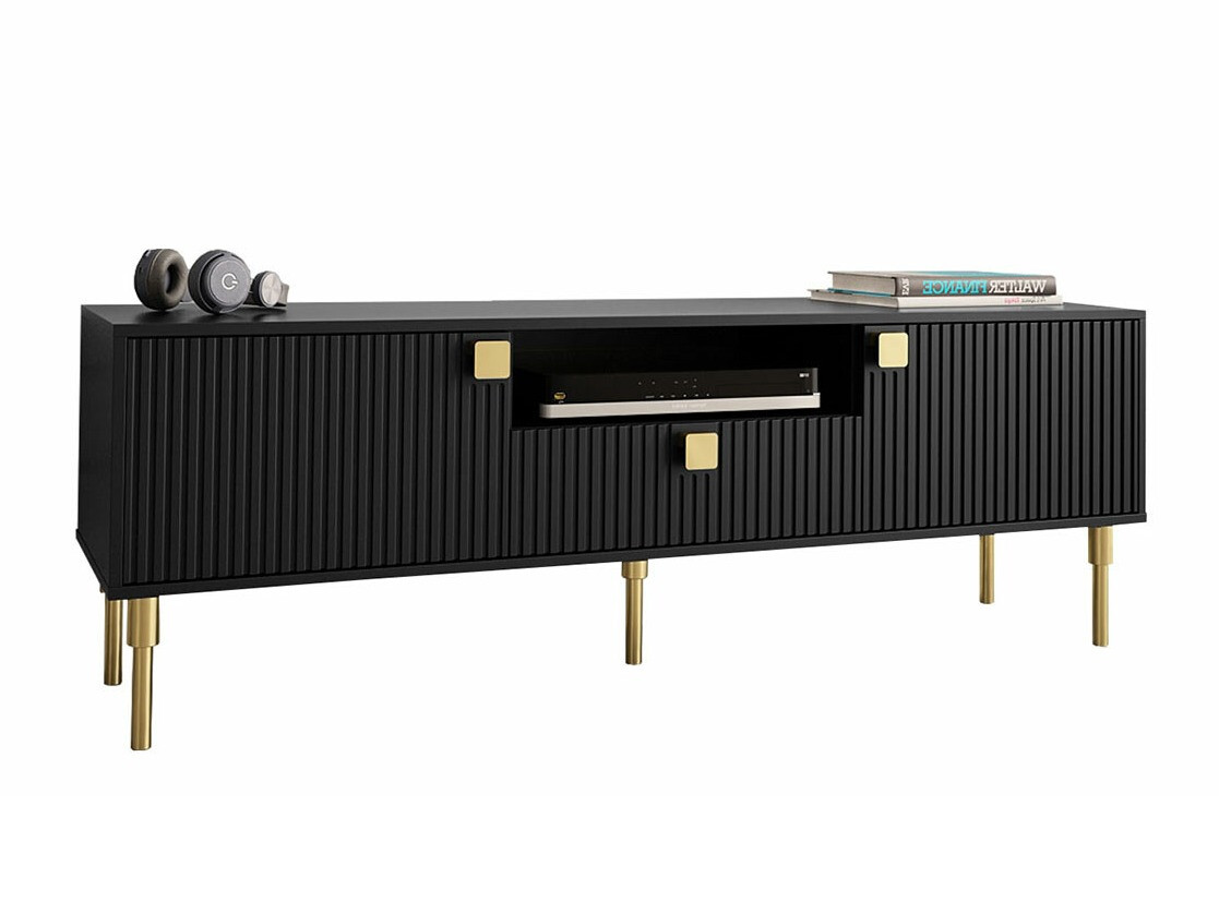 TV-állvány Merced 119 (Fekete + Aranysárga)