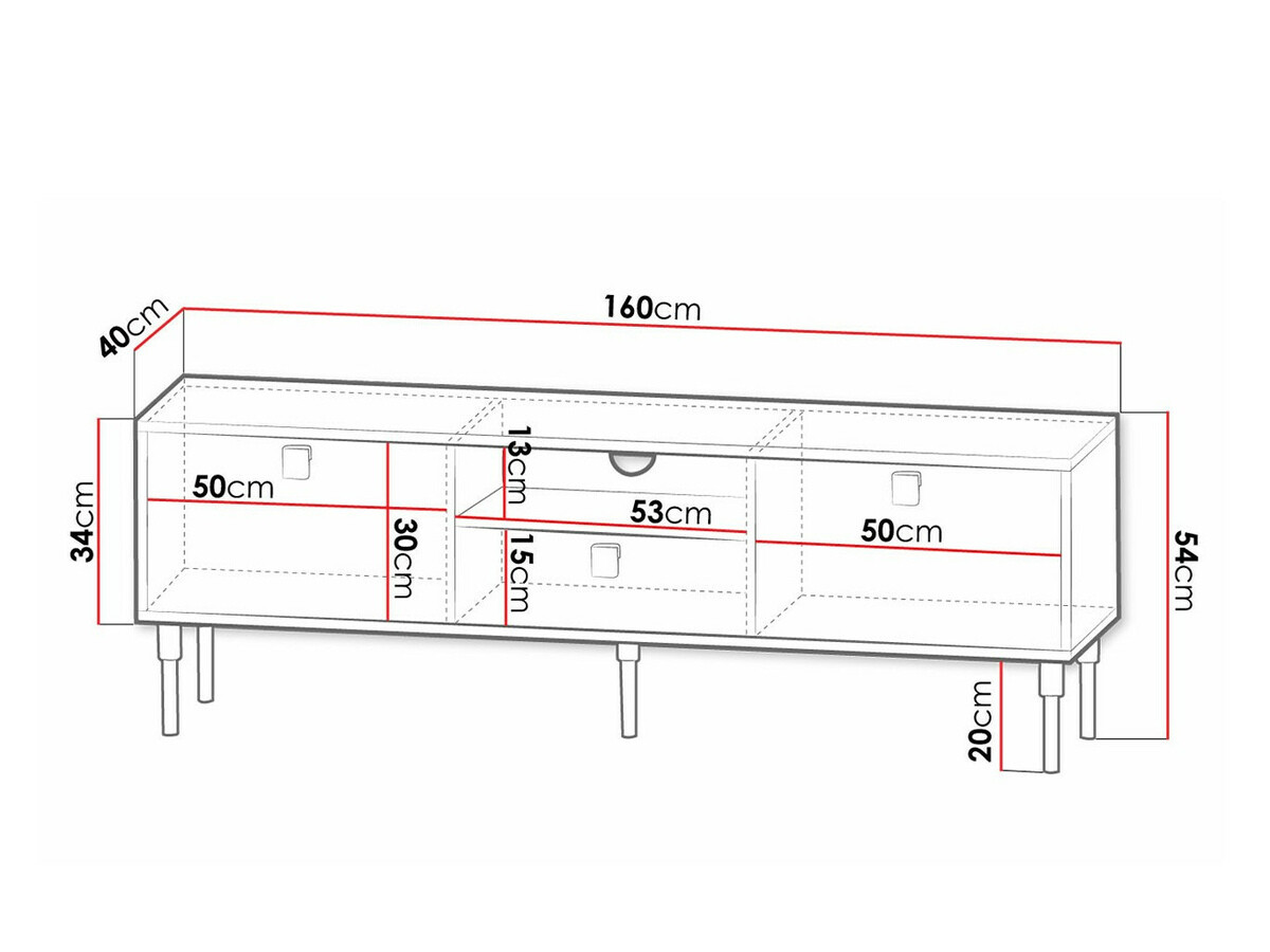 TV-állvány Merced 119 (Fekete + Aranysárga)