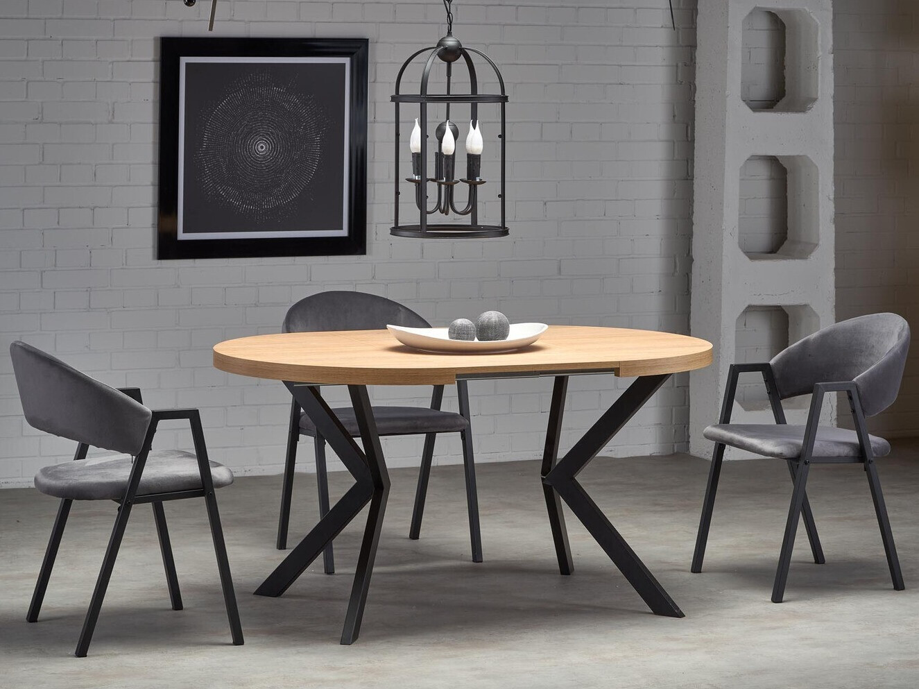 Asztal Houston 1495 (Arany tölgy + Fekete)