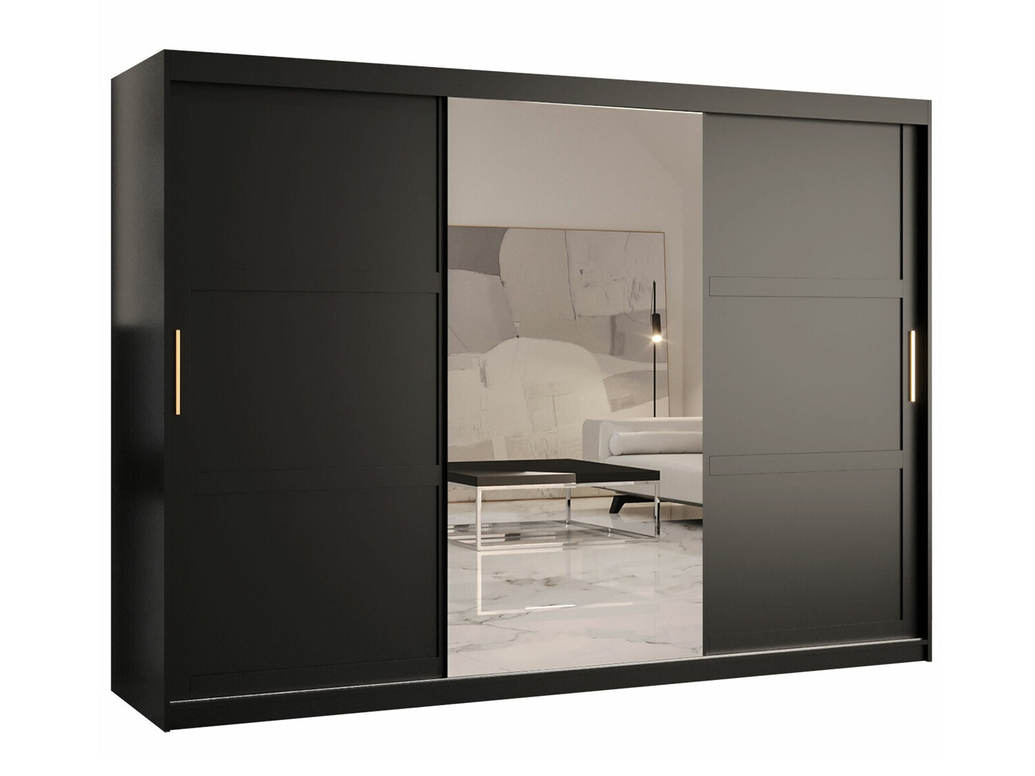 Gardróbszekrény Ferfere 105 (Fekete)