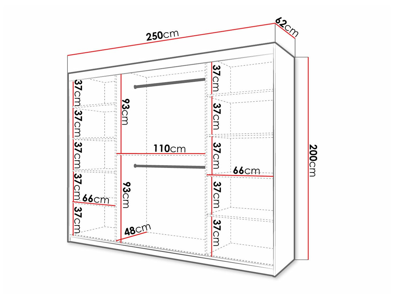 Gardróbszekrény Hartford 336 (Fehér)