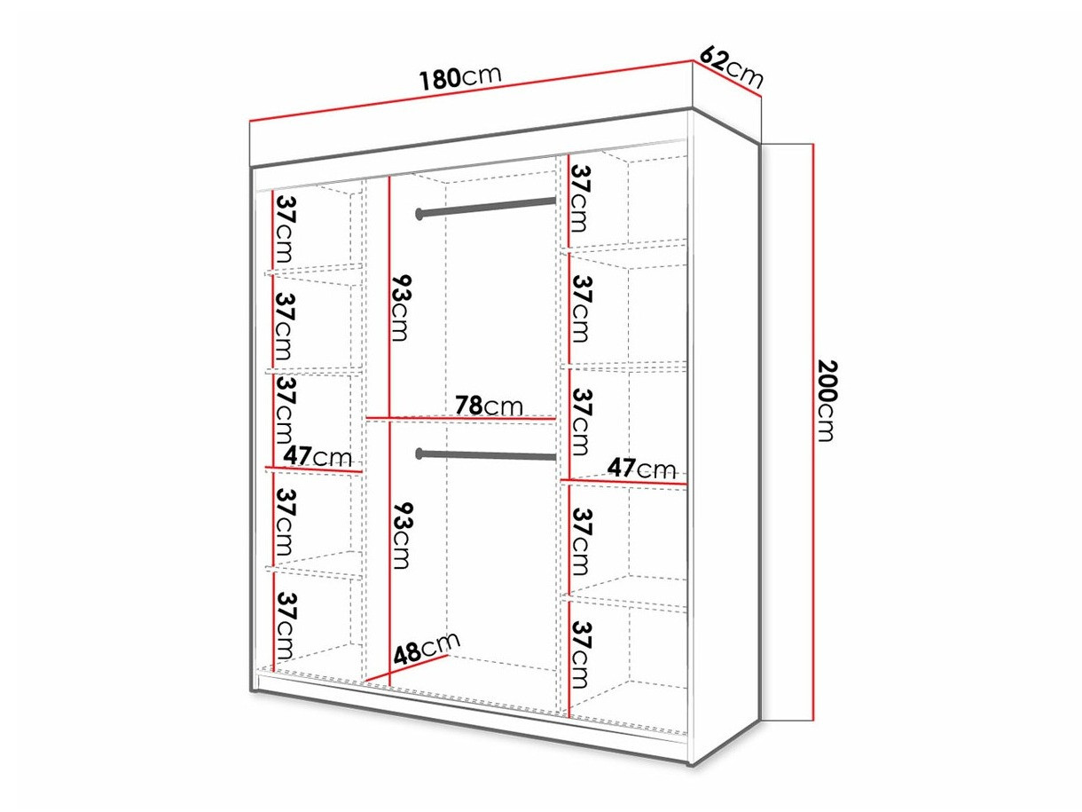 Gardróbszekrény Anulio IV (Fehér)