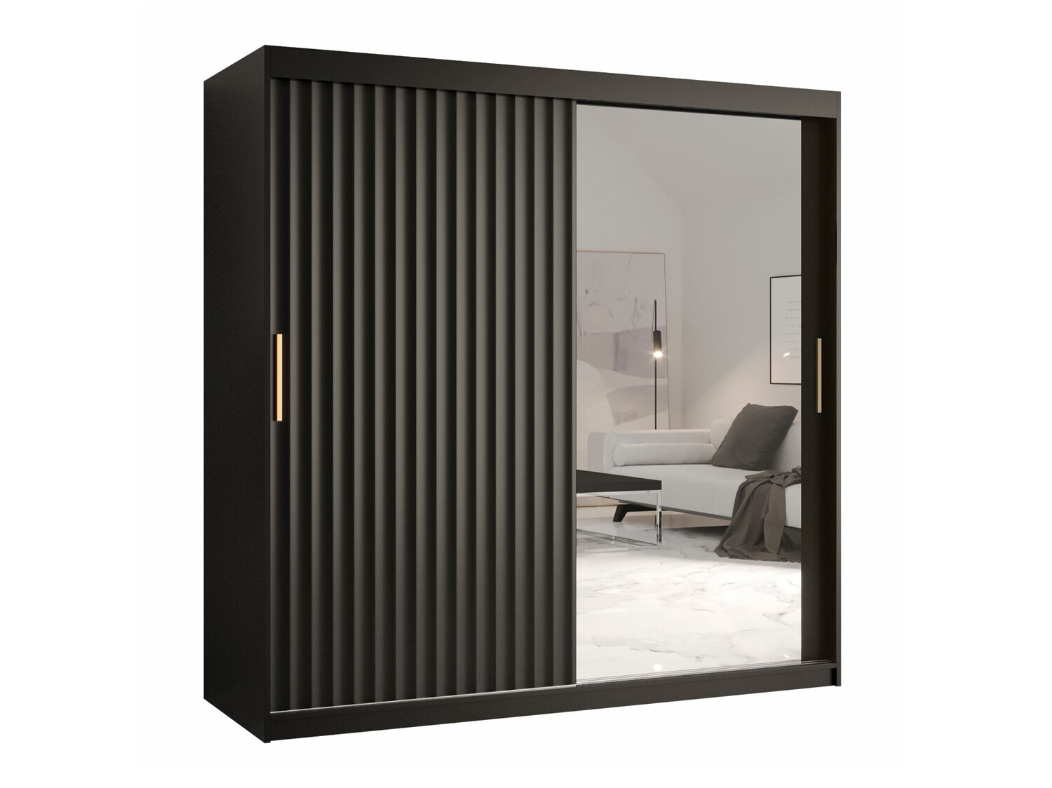 Gardróbszekrény Hartford 338 (Fekete)