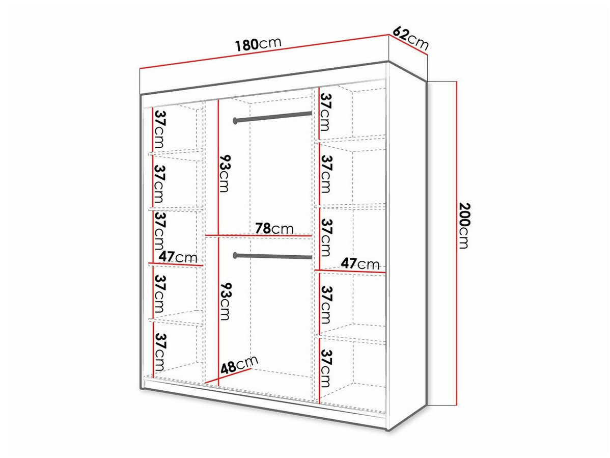 Gardróbszekrény Hartford 338 (Fekete)