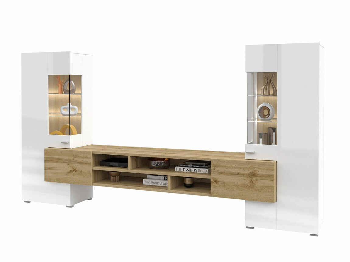 Nappali szett Mondalo 101 (Wotan tölgy + Fényes fehér)