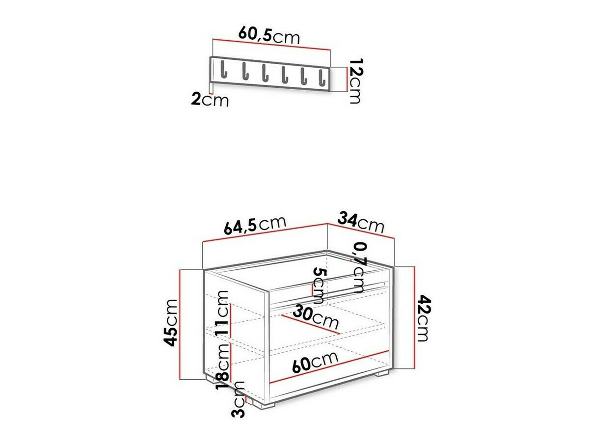 Előszoba garnitúra Comfivo Pinus V (Fehér + Manila 32)
