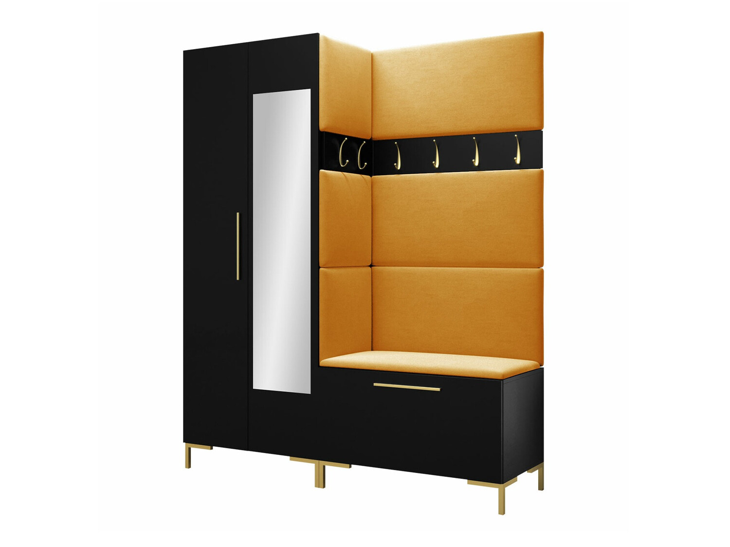 Előszoba garnitúra Nomal IX (Fekete)