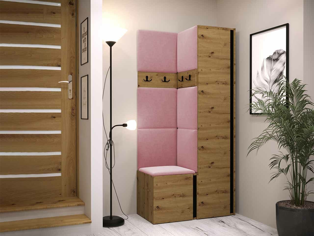 Előszoba garnitúra Hartford 348 (Artisan tölgy + Fekete)