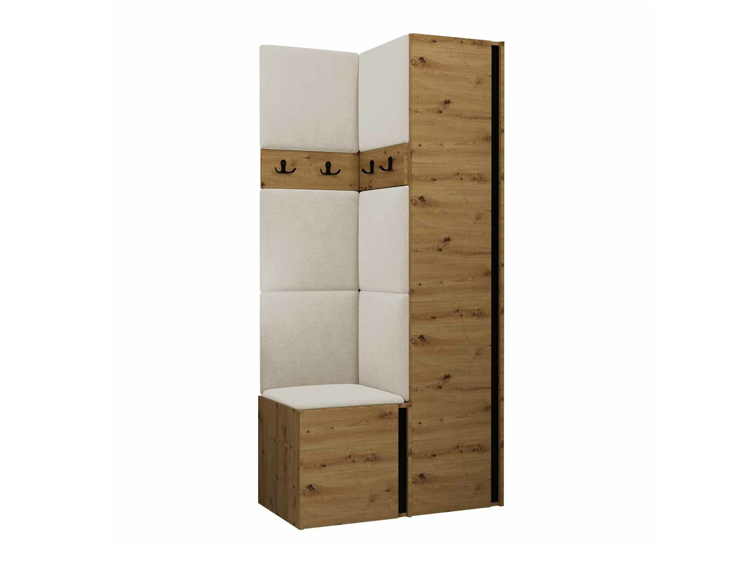 Előszoba garnitúra Pinis XXIV (Artisan tölgy + Fekete)