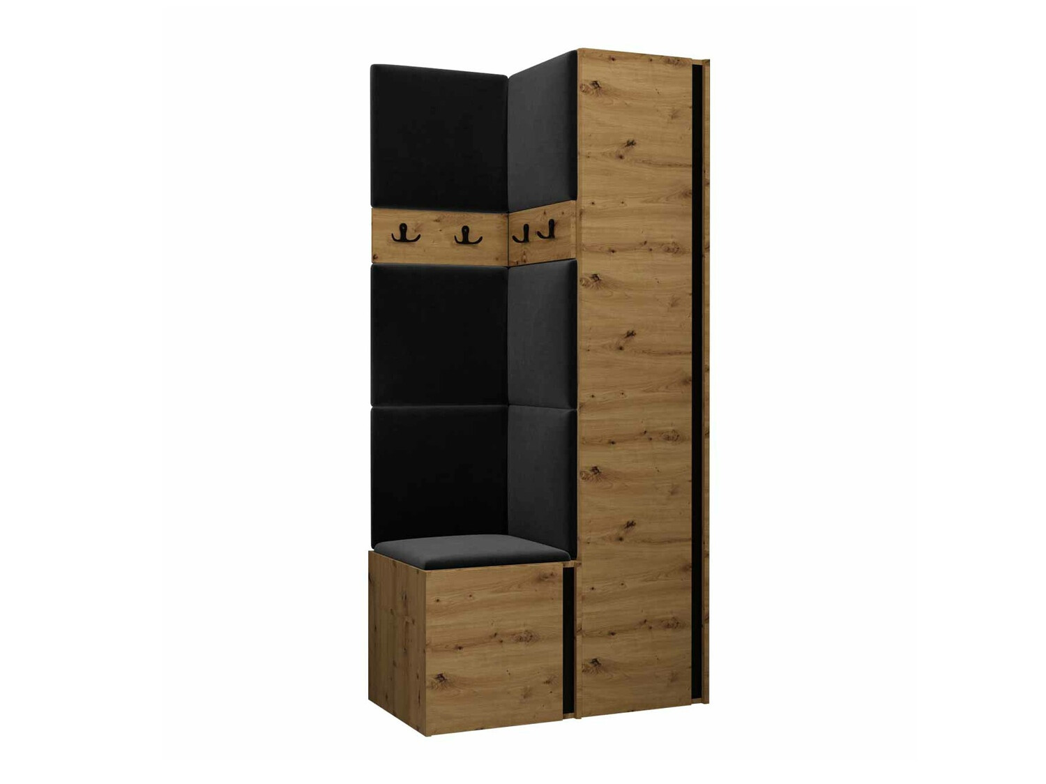 Előszoba garnitúra Pinis XXIV (Artisan tölgy + Fekete)