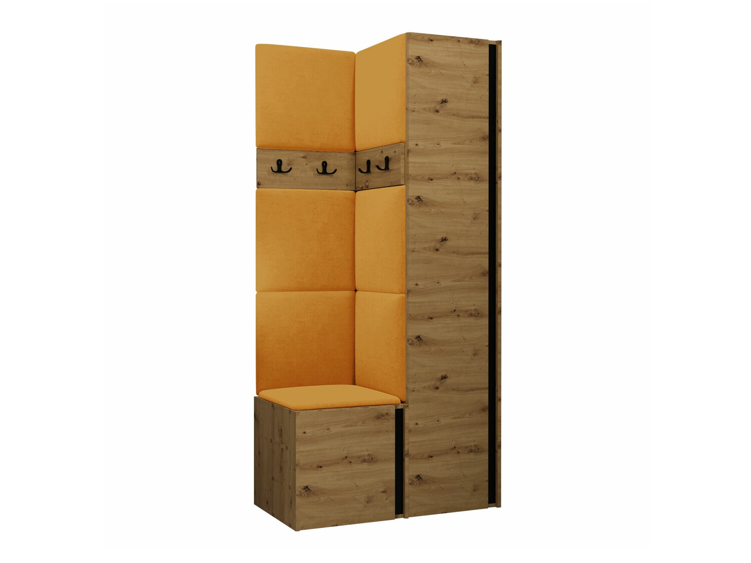 Előszoba garnitúra Pinis XXIV (Artisan tölgy + Fekete)