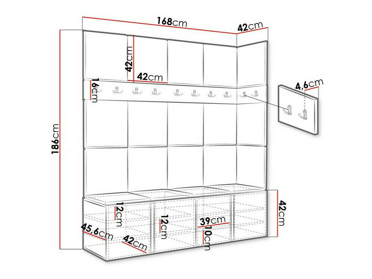 Előszoba garnitúra Hartford 265 (Artisan tölgy)