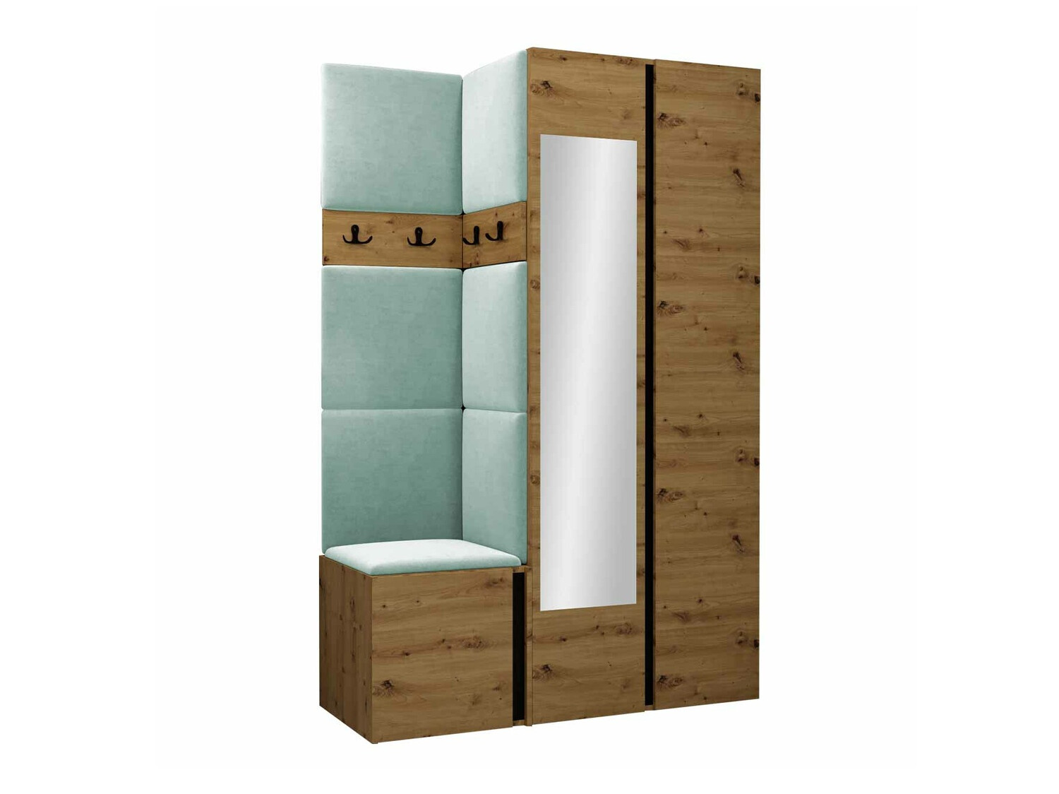 Előszoba garnitúra Pinis XXVI (Artisan tölgy + Fekete)