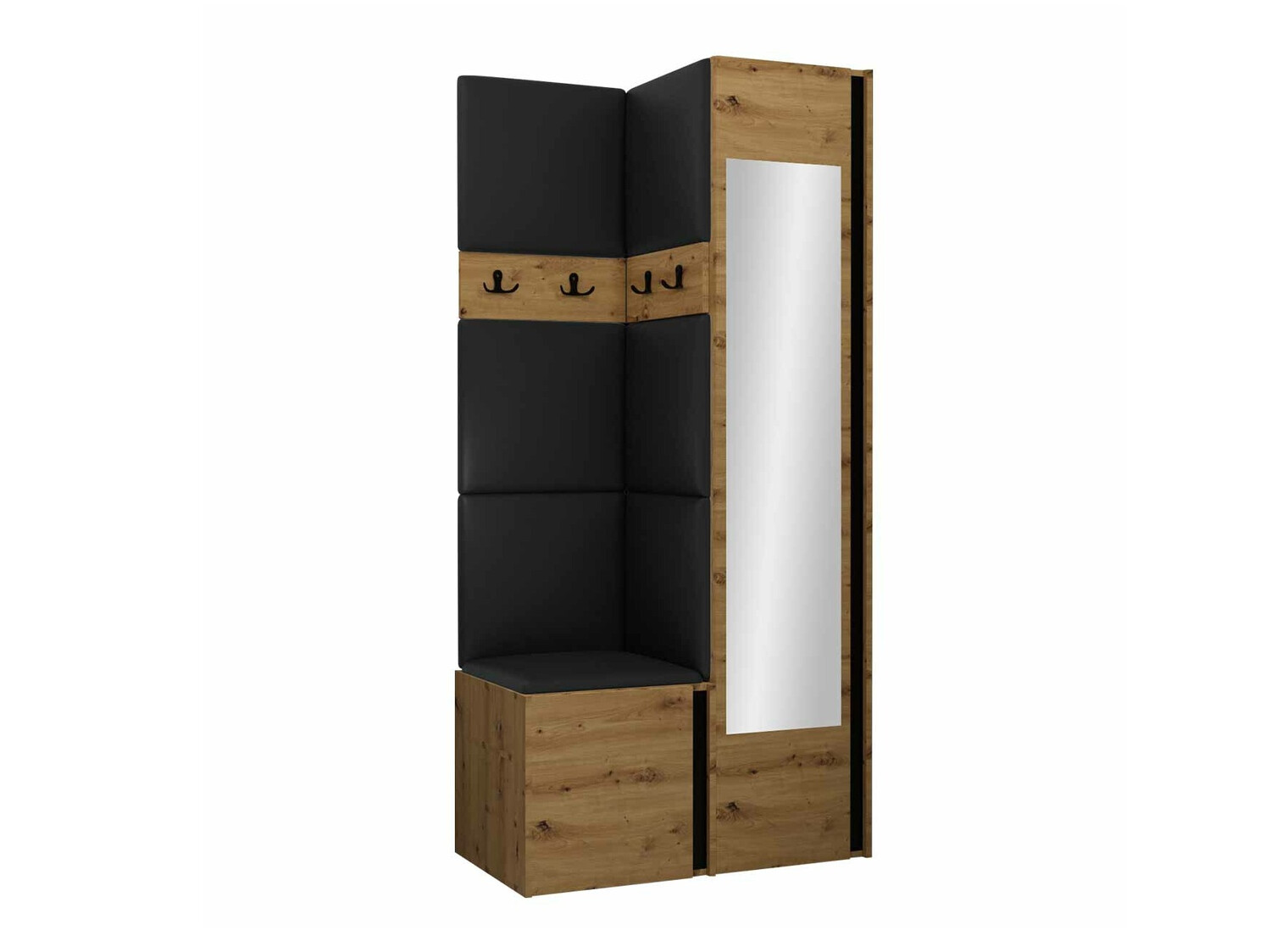 Előszoba garnitúra Pinis XXV (Artisan tölgy + Fekete)