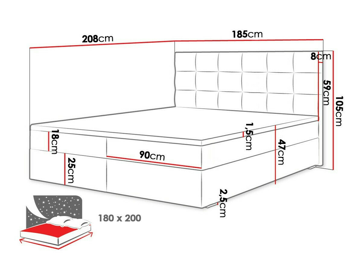 Kontinentális ágy Memphis 115 (Itaka 11)