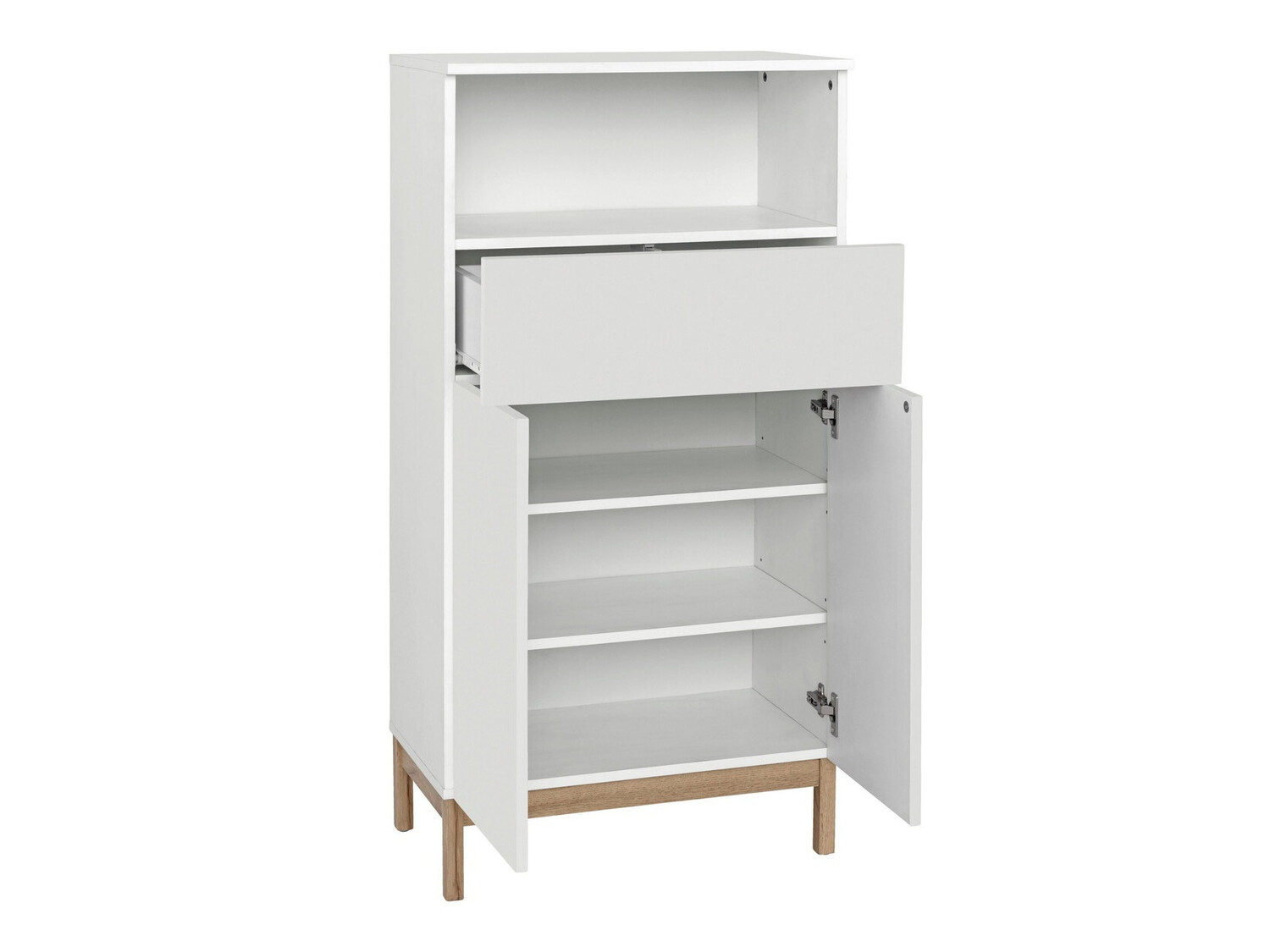 Álló fürdőszoba szekrény Tolcami 104 (Fehér + Tölgy)