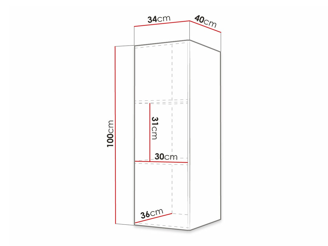 Fali szekrény Artifar (Fekete)