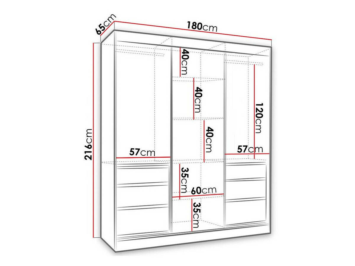 Gardróbszekrény Toledo 120 (Fehér)