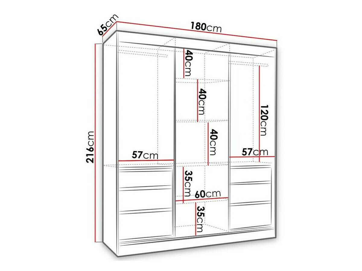 Gardróbszekrény Toledo 120 (Lefkas tölgy + Fekete)