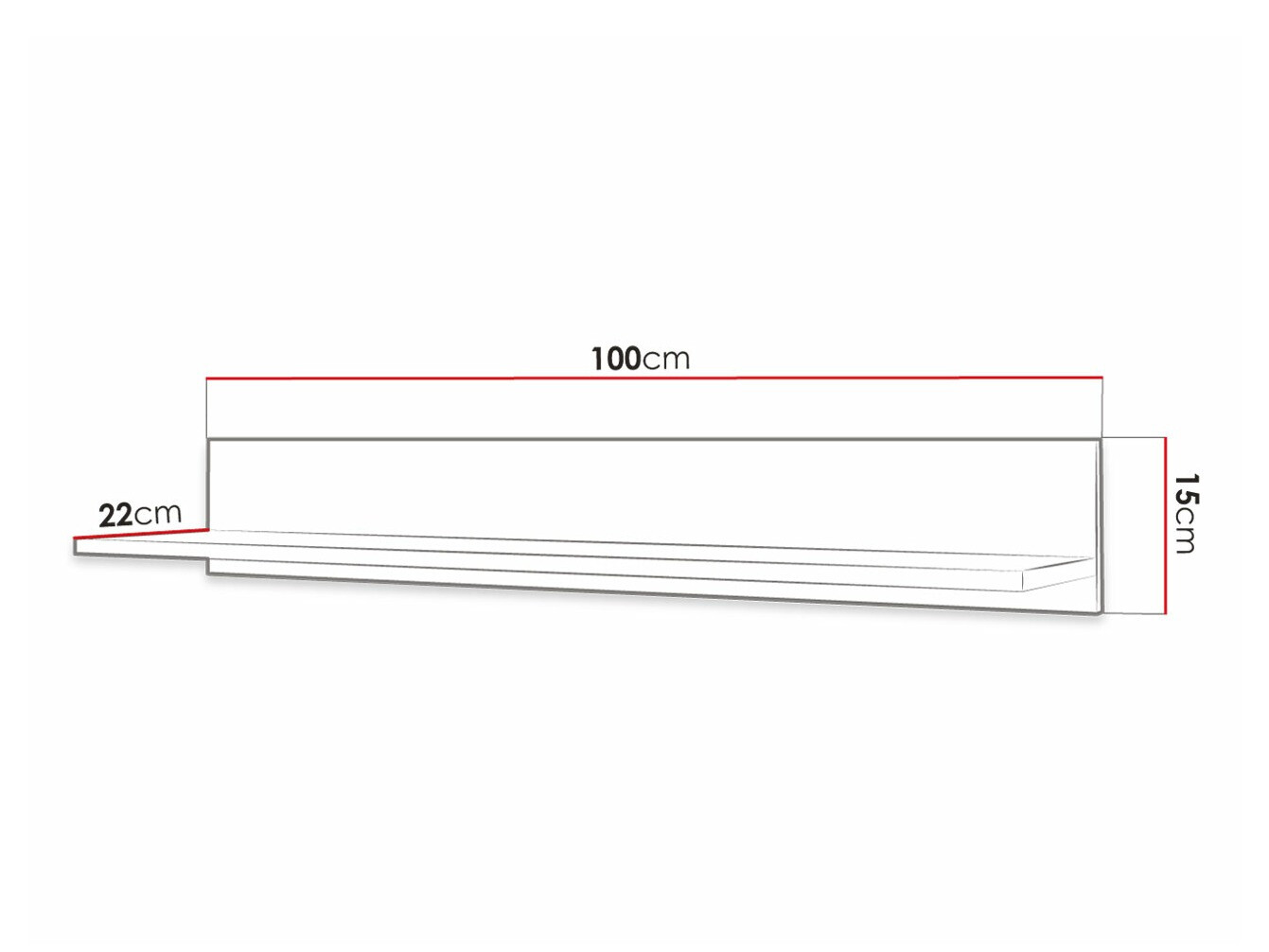Fali polc Elblaru 129 (Fekete)