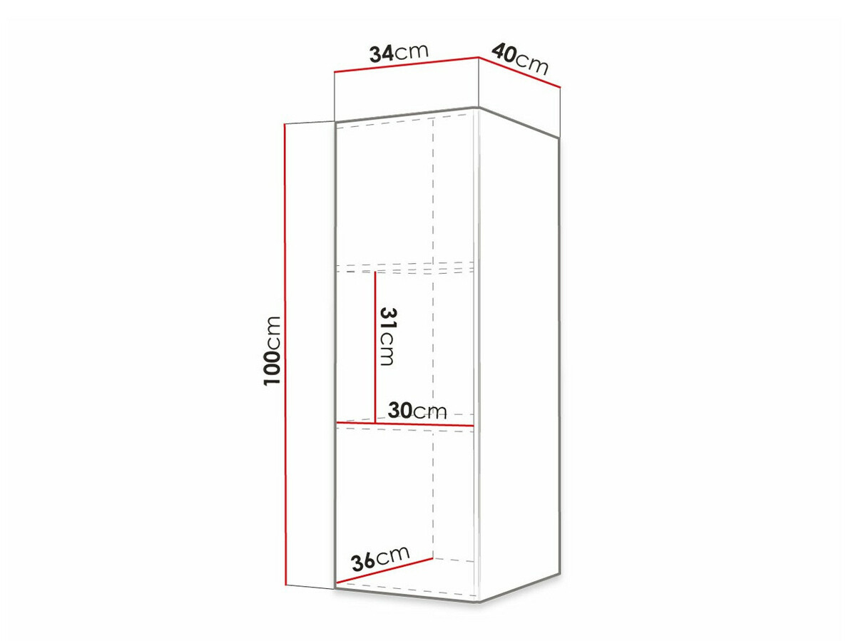 Fali szekrény Anulio (Fehér)