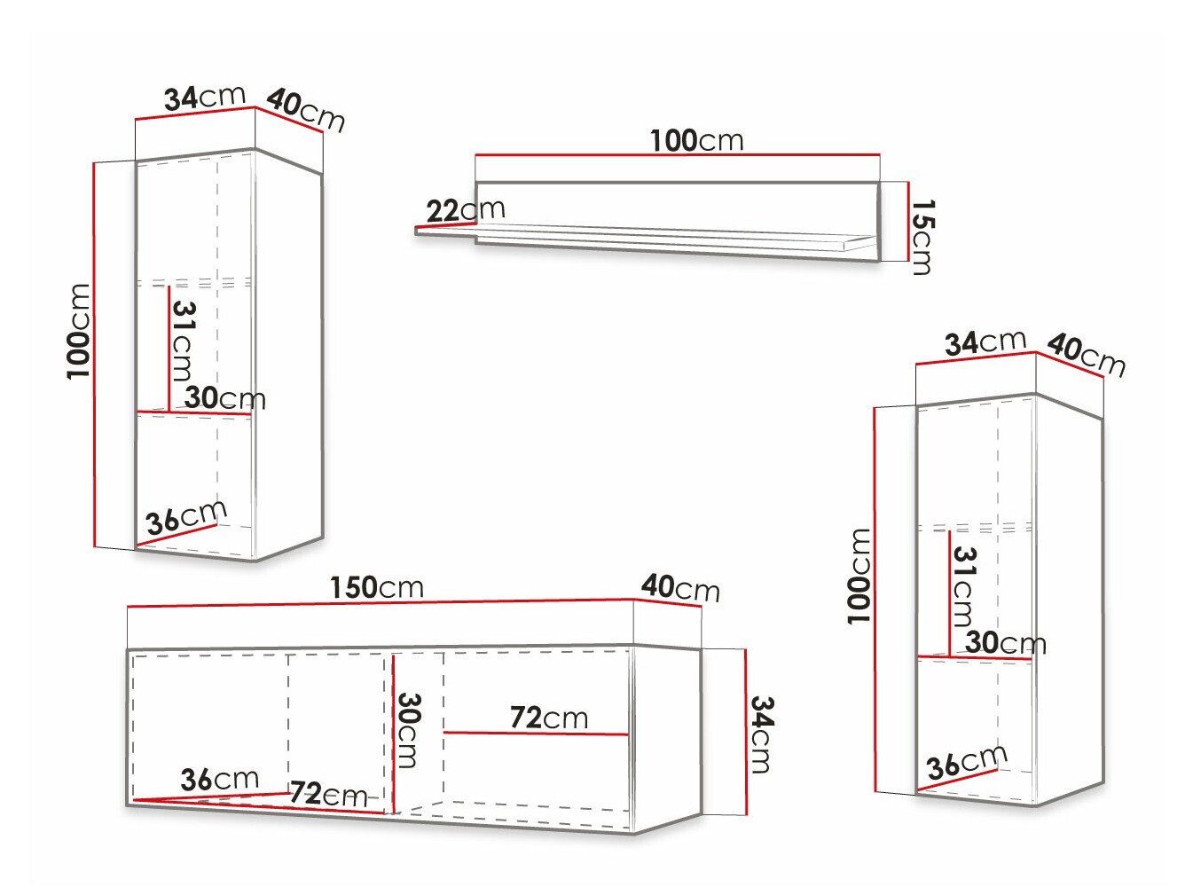 Nappali szett Anulio IX (Fekete)