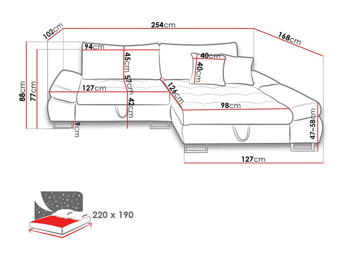Sarokkanapé Lincoln 128 (Soro 51 + Soro 51 + Soro 40)