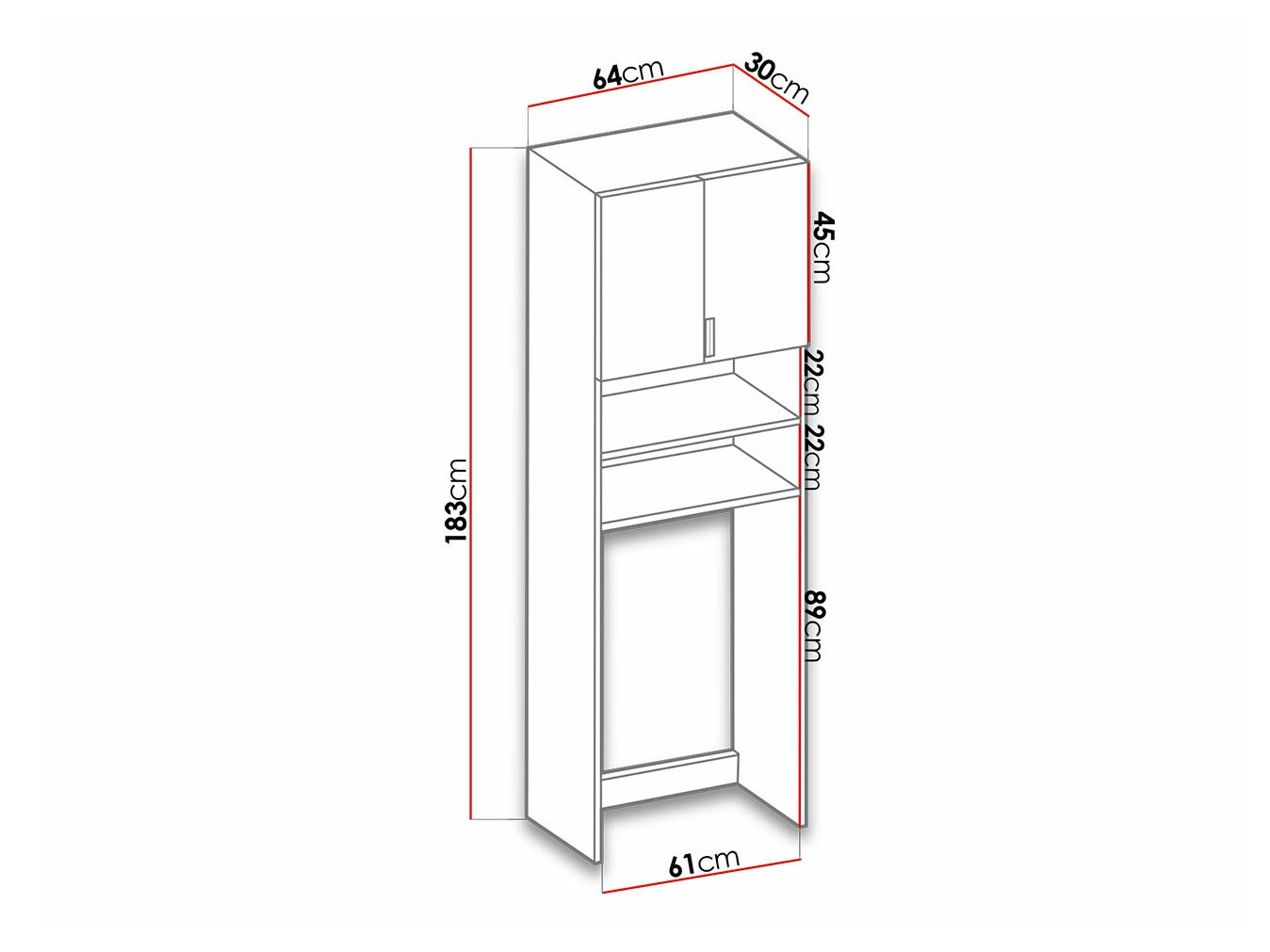 Fürdőszoba polc Dover 114 (Fehér)