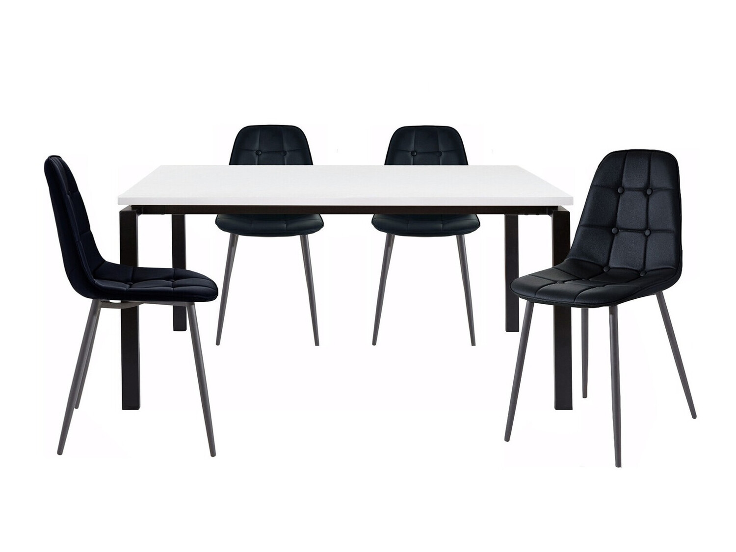 Étkezőgarnitúra Denton 275 (Fehér + Fekete)