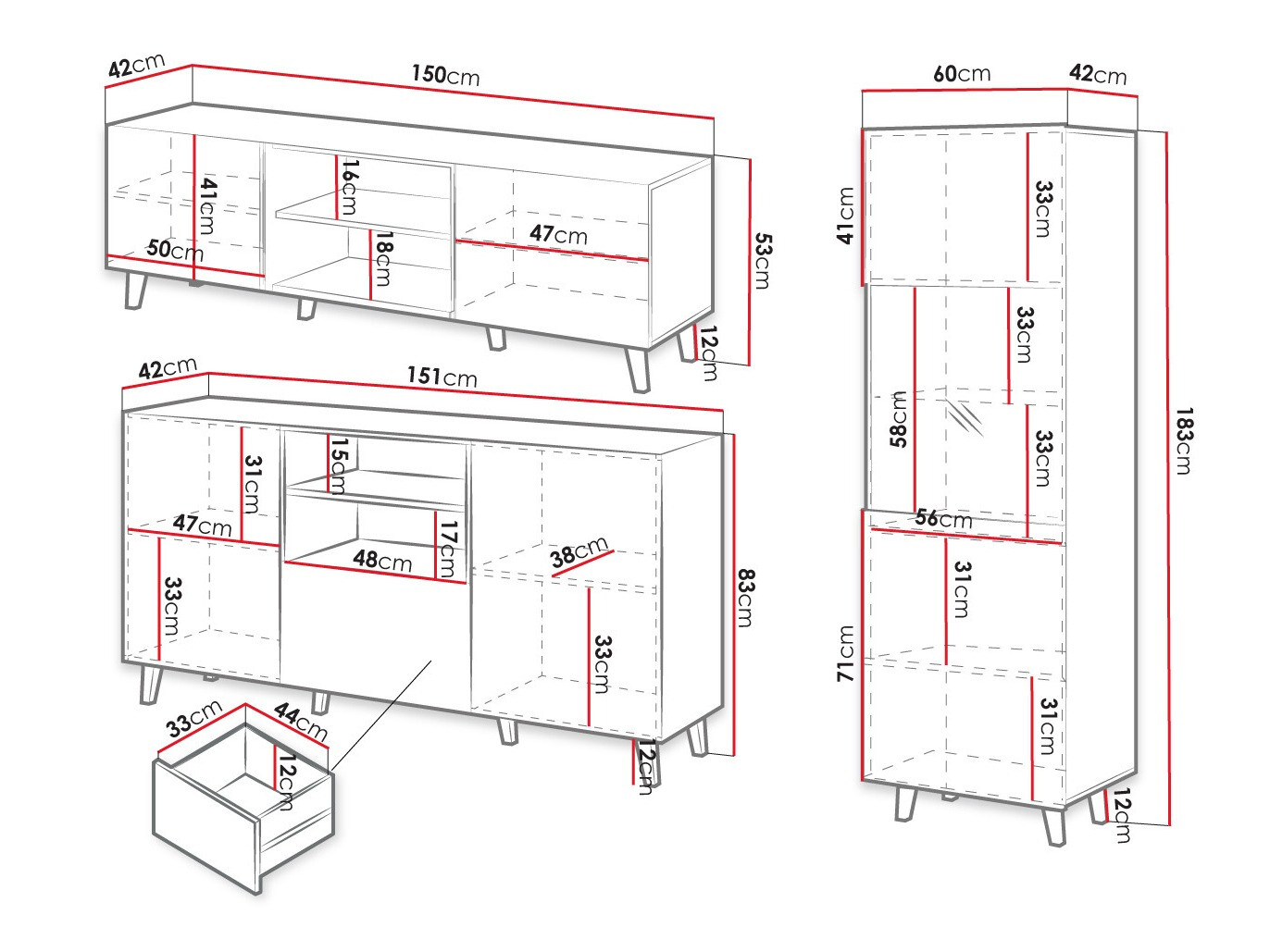 Nappali szett Remeta 111 (Fekete + Wotan tölgy)