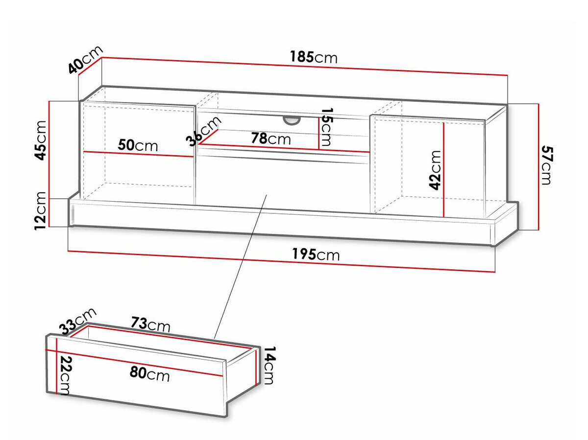 TV-állvány Merced 106 (Fekete + Fényes fekete + Aranysárga)