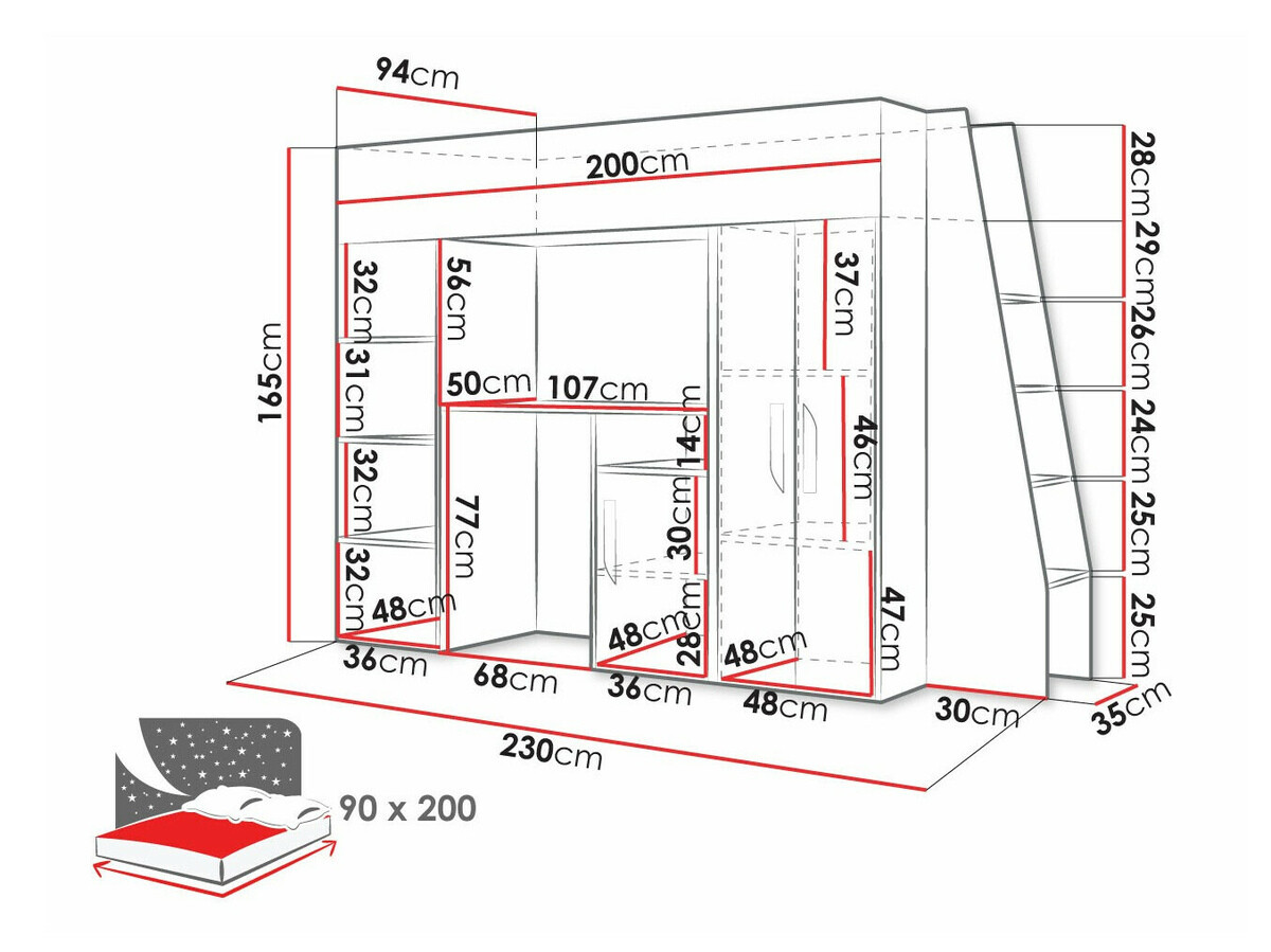 Galériaágy Hartford 355 (Fehér + Fényes rózsaszínű + Fényes fehér)