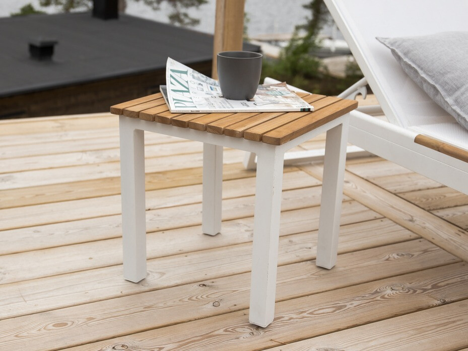 Kerti dohányzóasztal Dallas 733 (Világos fa + Fehér)