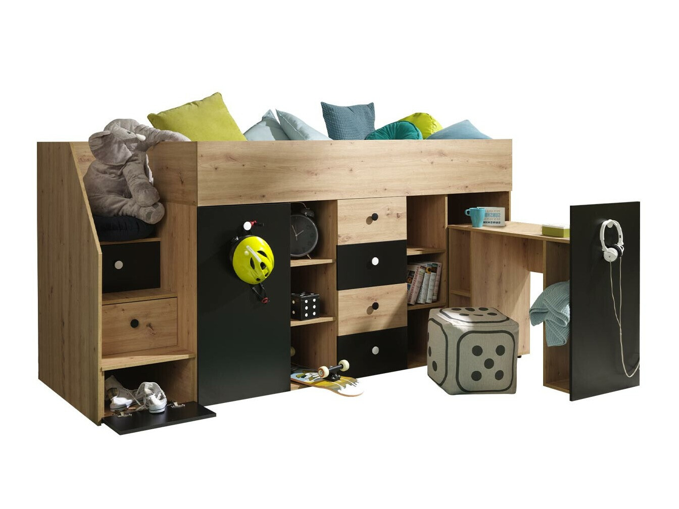 Galériaágy Hartford 361 (Artisan tölgy + Fekete)