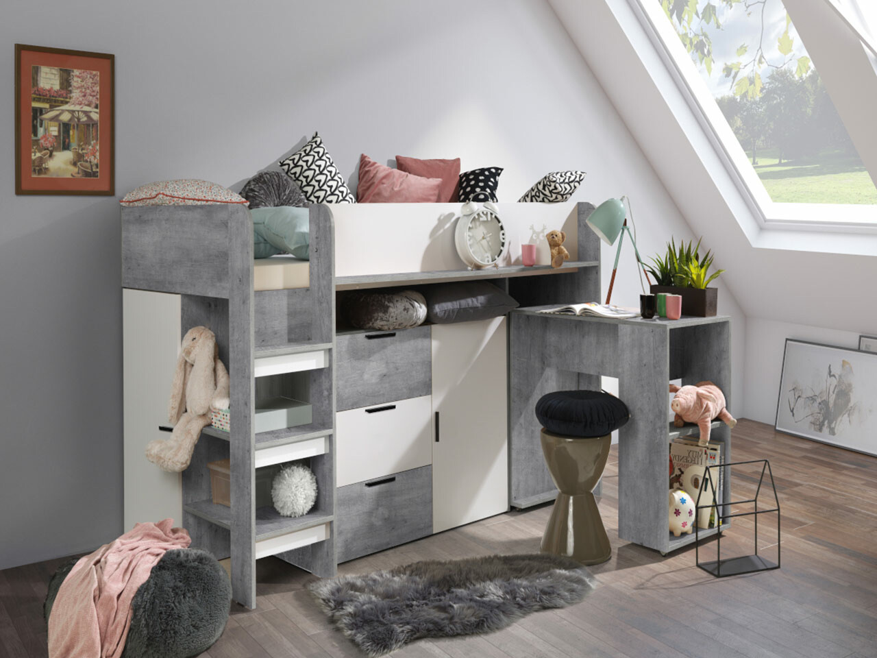 Galériaágy Hartford 363 (Beton + Fehér)