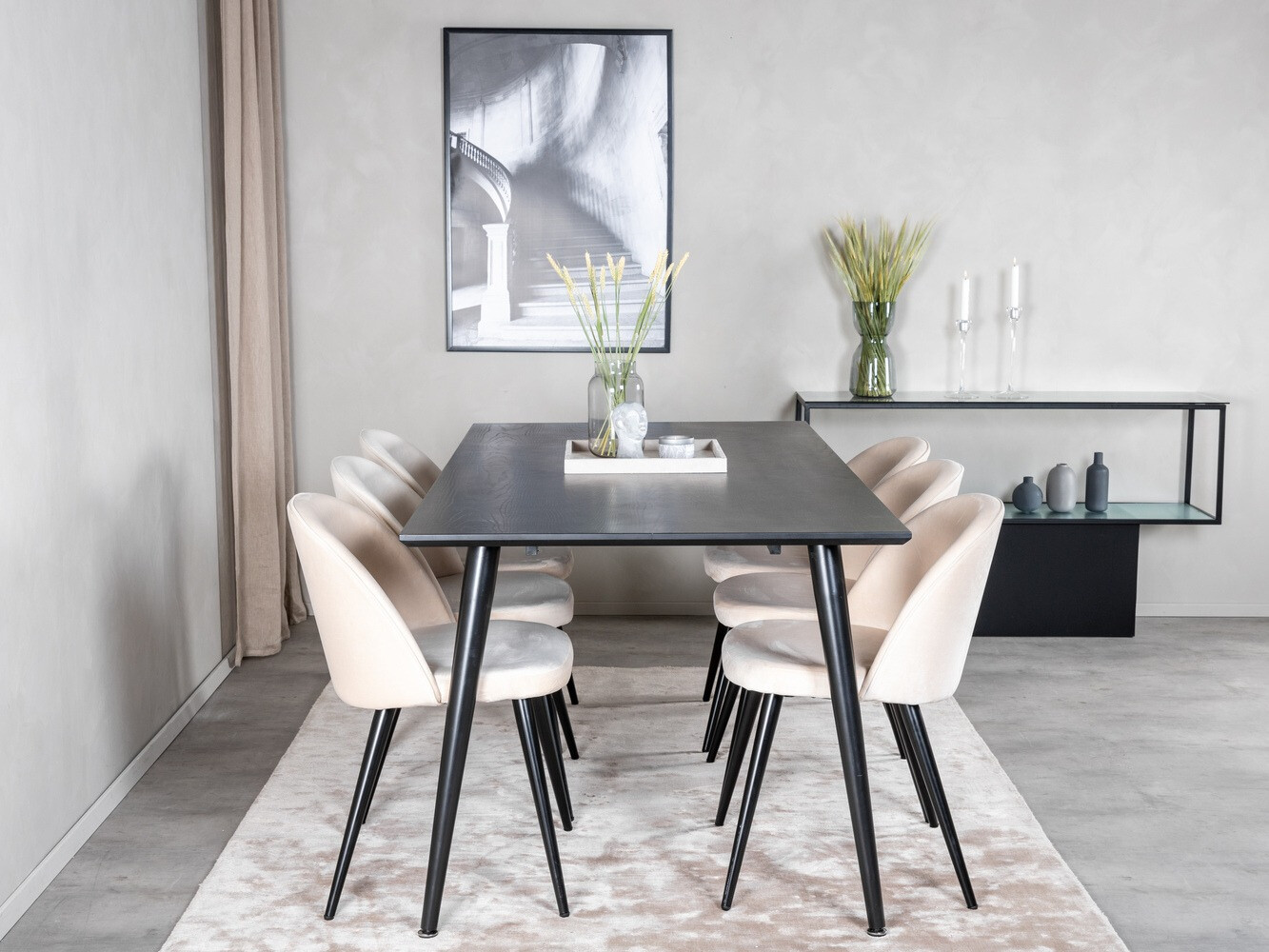 Étkezőgarnitúra Dallas 1335 (Bézs + Fekete)