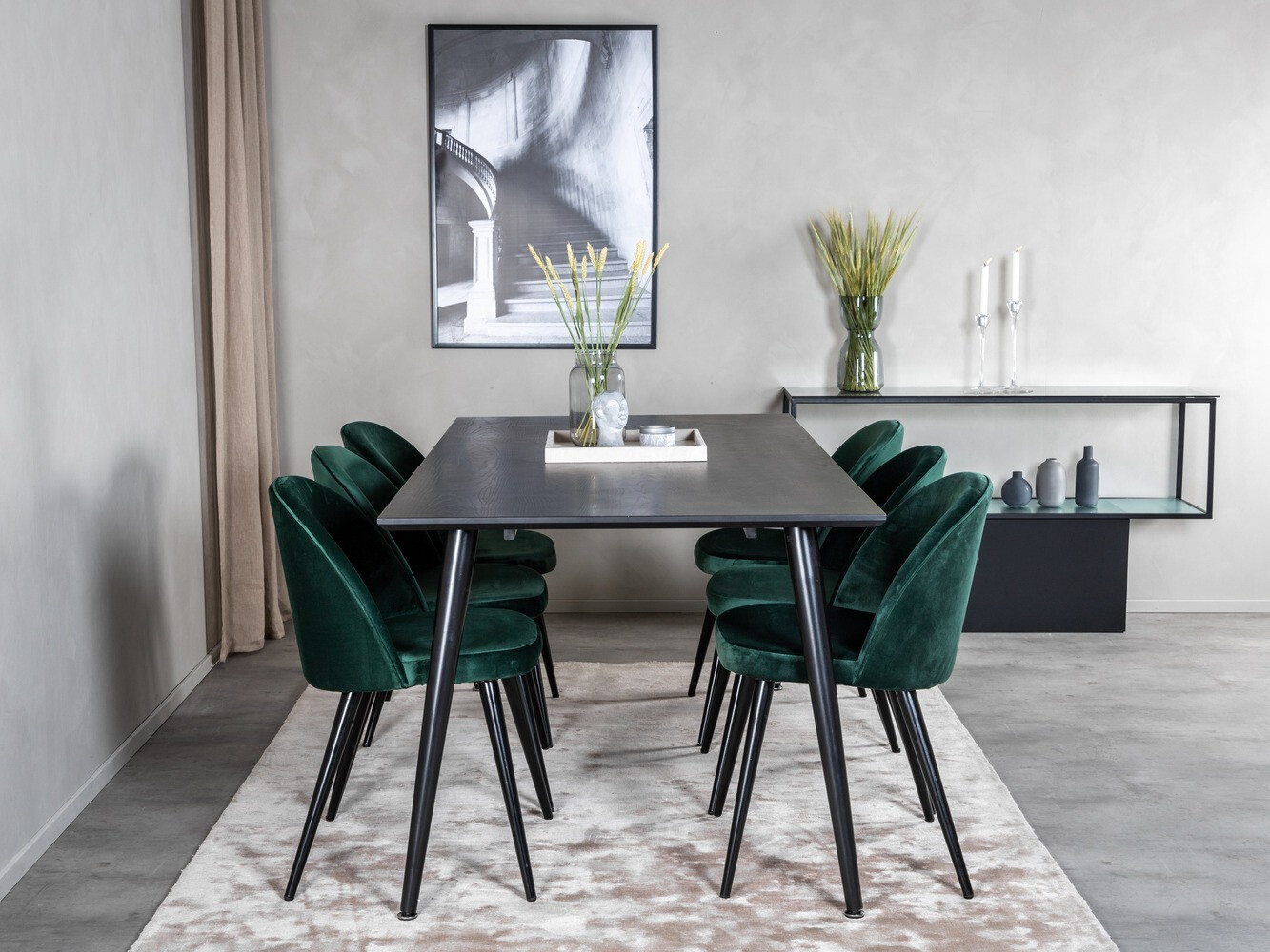 Étkezőgarnitúra Dallas 1335 (Zöld + Fekete)