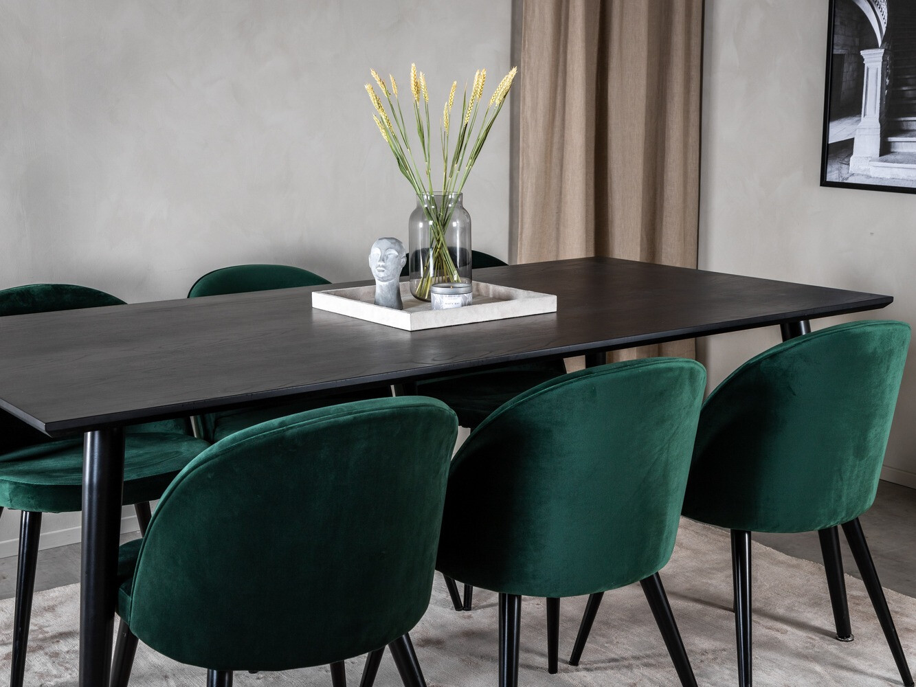 Étkezőgarnitúra Dallas 1335 (Zöld + Fekete)