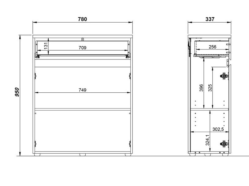 Álló fürdőszoba szekrény Deltei 102