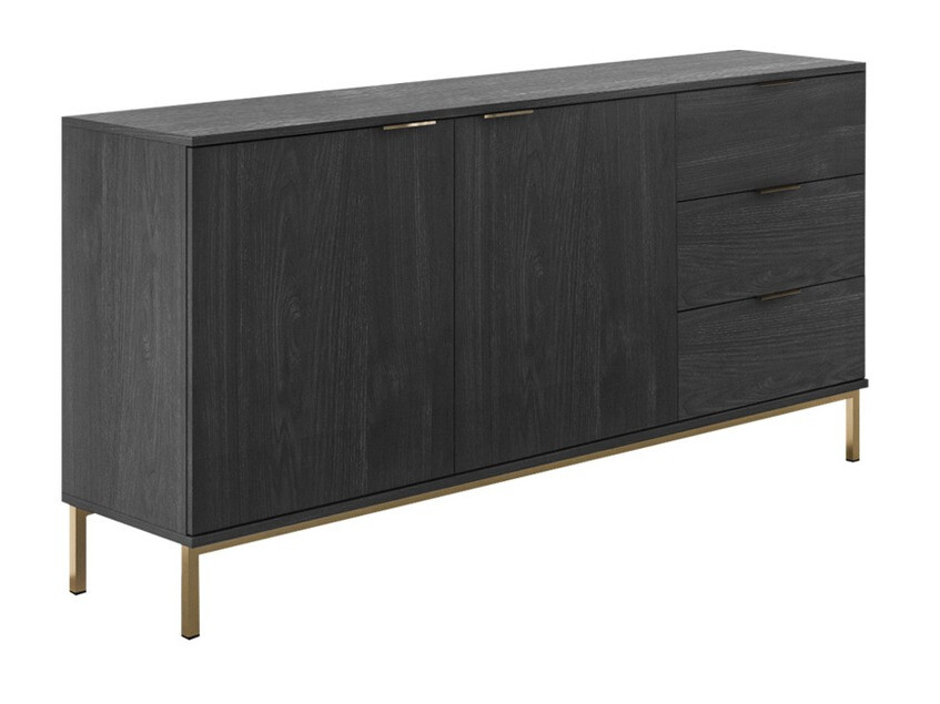 Komód Providence R100 (Fekete tölgy + Aranysárga)