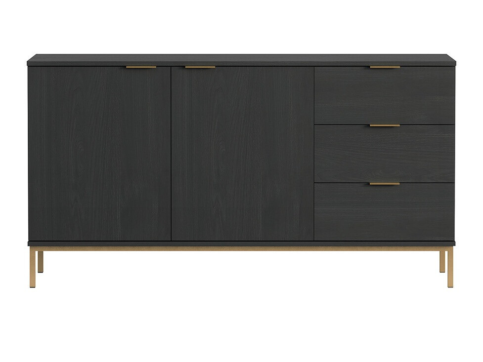 Komód Providence R100 (Fekete tölgy + Aranysárga)