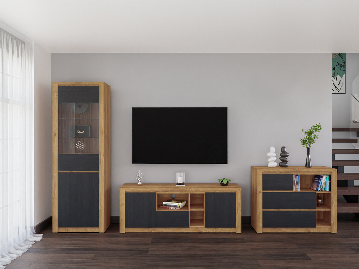 Nappali szett Boston 650 (Fekete tölgy + Tölgy)