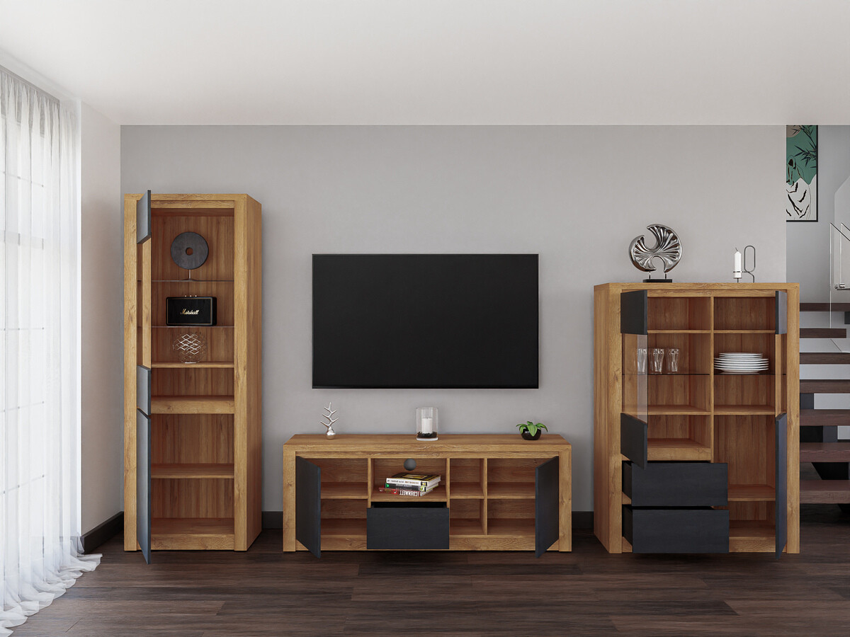 Nappali szett Boston 651 (Fekete tölgy + Tölgy)