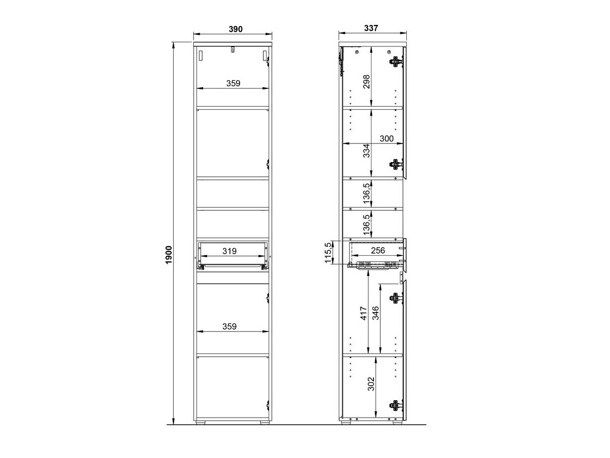 Álló fürdőszoba szekrény Deltei 103