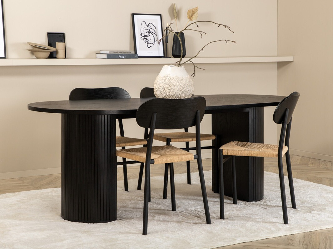 Étkezőgarnitúra Dallas 3314 (Fekete + Világosbarna)