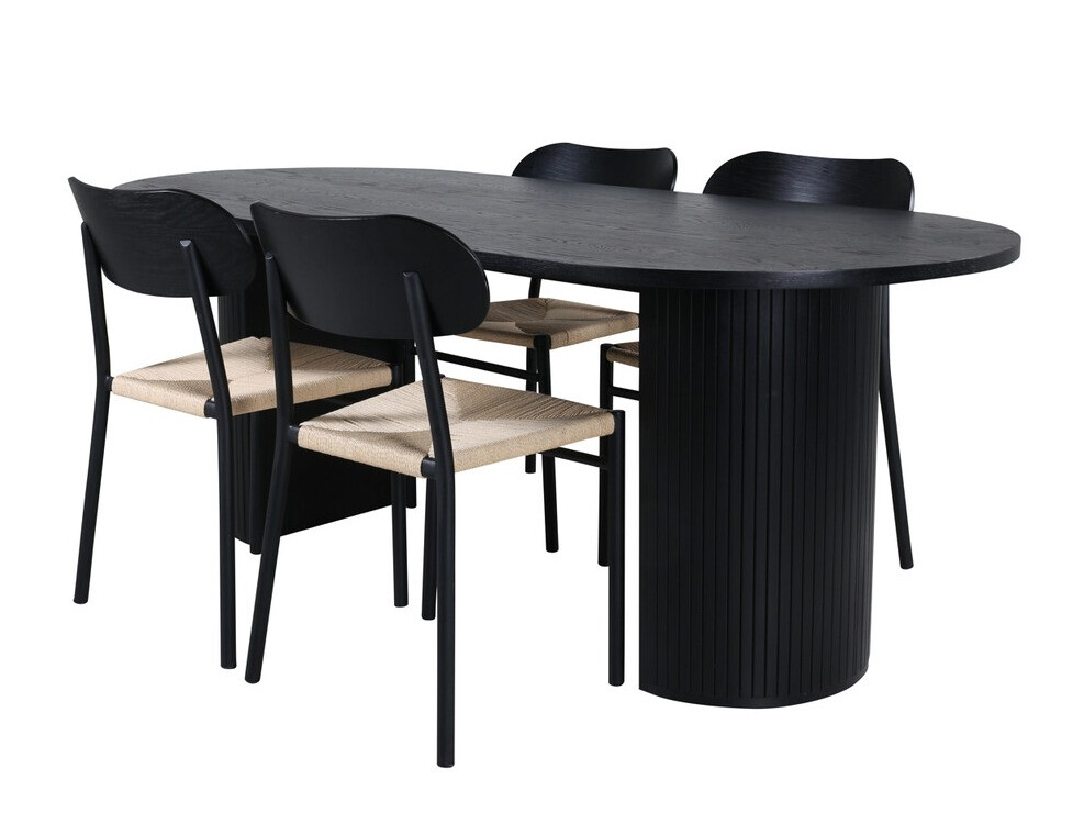 Étkezőgarnitúra Dallas 3314 (Fekete + Világosbarna)