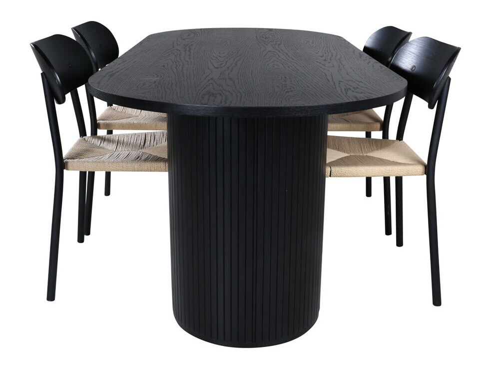 Étkezőgarnitúra Dallas 3314 (Fekete + Világosbarna)